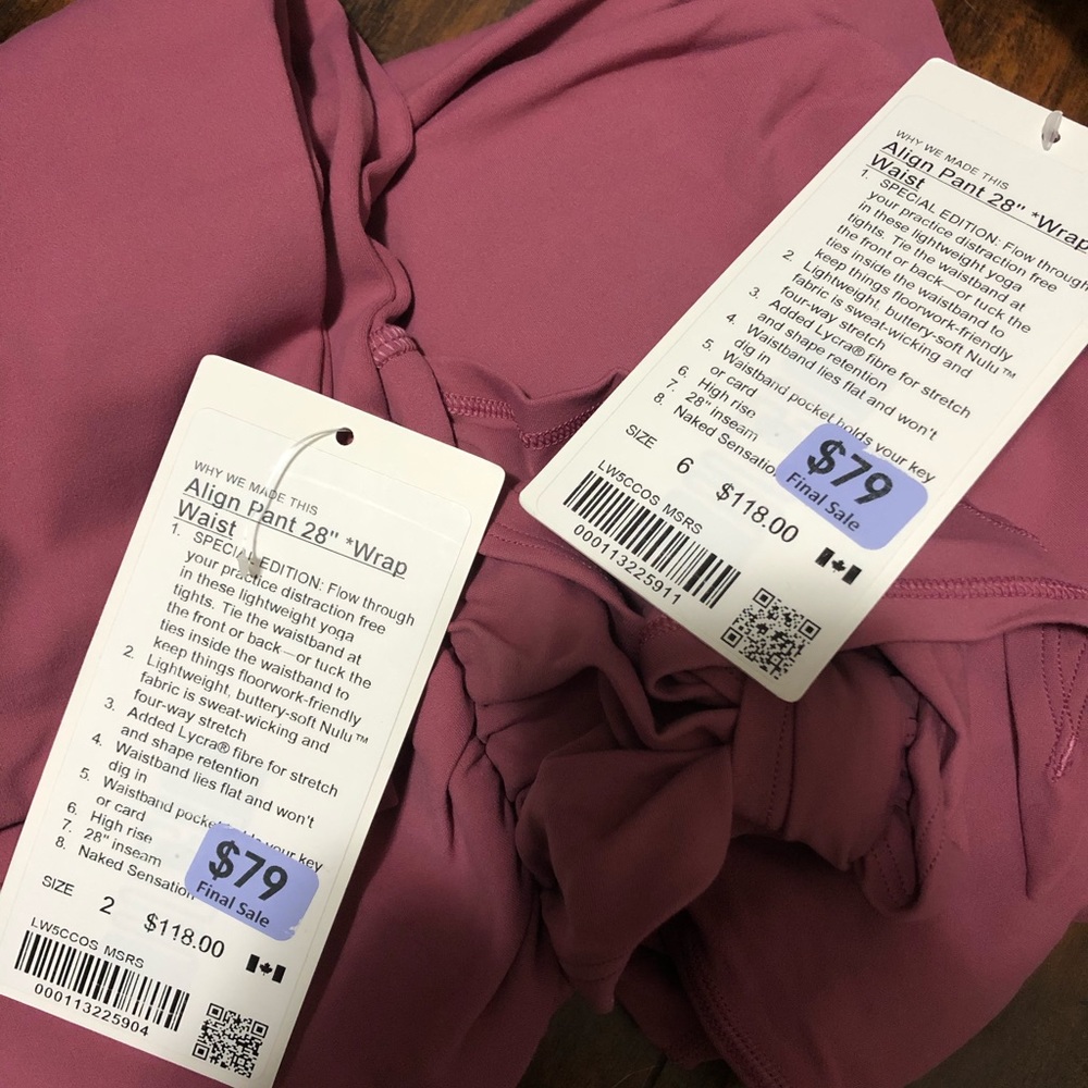 New with tag Lululemon Align Pant 28” Wrap Waist - Picture 5 of 5